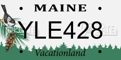 YLE428 Maine License Plate