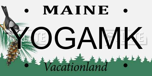 YOGAMK Maine License Plate