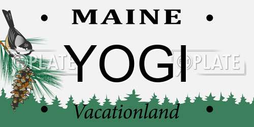 YOGI Maine License Plate