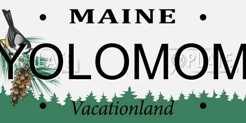 YOLOMOM Maine License Plate