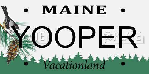 YOOPER Maine License Plate