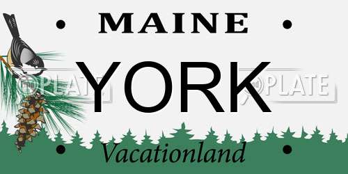 YORK Maine License Plate