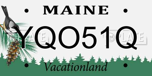 YQO51Q Maine License Plate