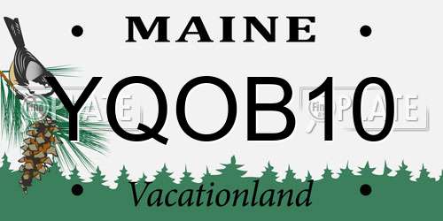 YQOB10 Maine License Plate