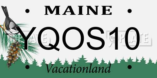 YQOS10 Maine License Plate