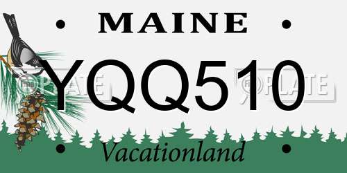 YQQ510 Maine License Plate