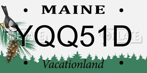YQQ51D Maine License Plate