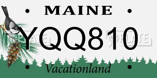 YQQ810 Maine License Plate