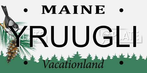 YRUUGLI Maine License Plate