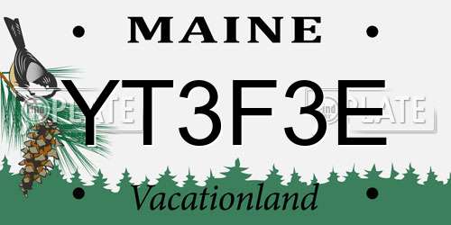 YT3F3E Maine License Plate