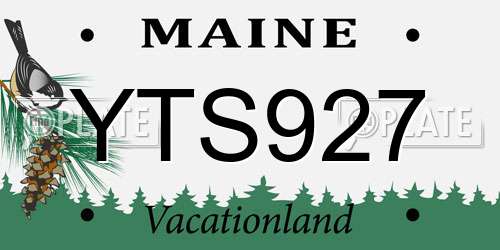 YTS927 Maine License Plate