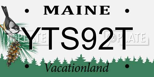 YTS92T Maine License Plate