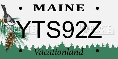 YTS92Z Maine License Plate