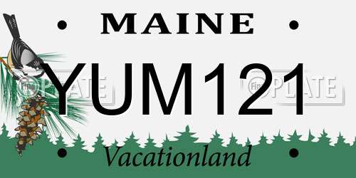 YUM121 Maine License Plate