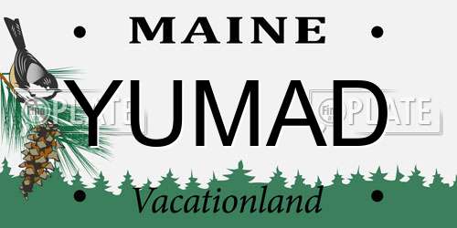 YUMAD Maine License Plate