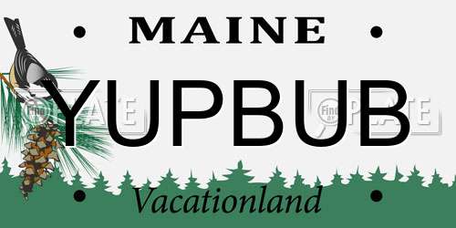 YUPBUB Maine License Plate