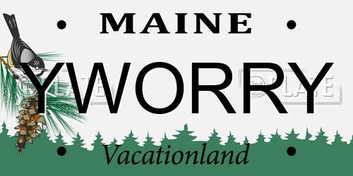 YWORRY Maine License Plate