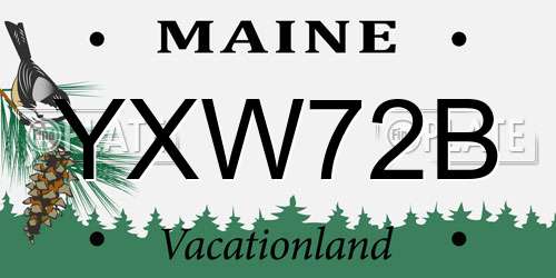 YXW72B Maine License Plate