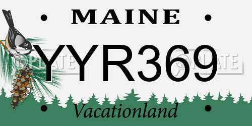 YYR369 Maine License Plate