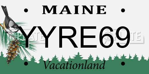 YYRE69 Maine License Plate