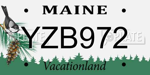YZB972 Maine License Plate