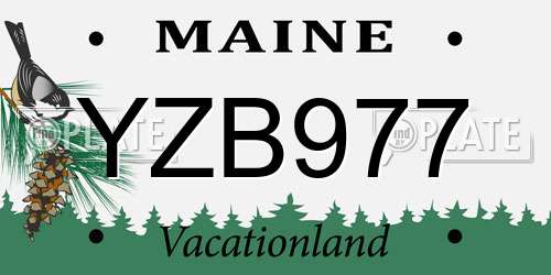 YZB977 Maine License Plate
