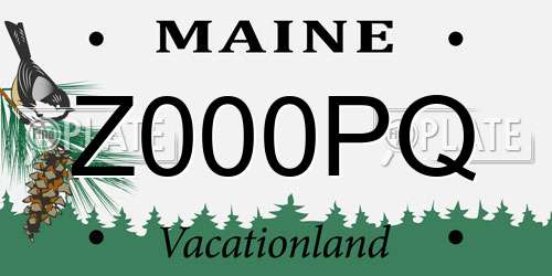 Z000PQ Maine License Plate