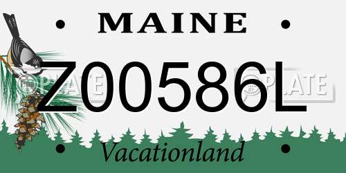 Z00586L Maine License Plate