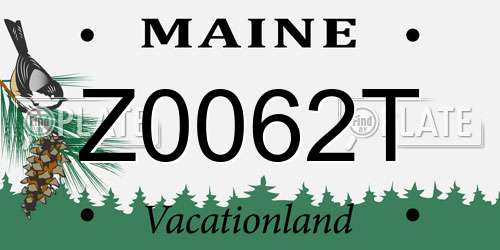 Z0062T Maine License Plate