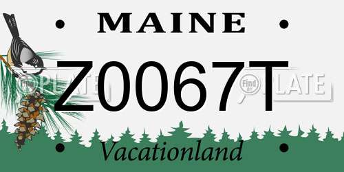 Z0067T Maine License Plate