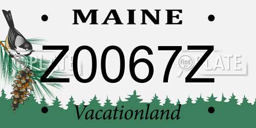 Z0067Z Maine License Plate