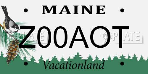 Z00AOT Maine License Plate