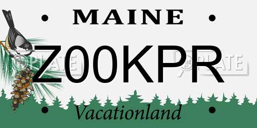 Z00KPR Maine License Plate
