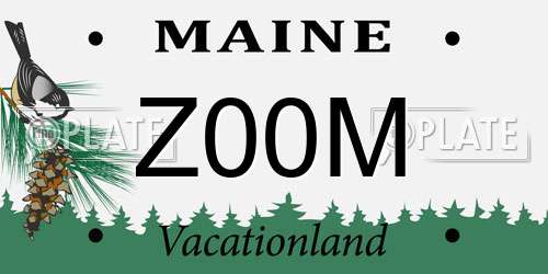Z00M Maine License Plate