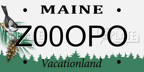 Z00OPO Maine License Plate