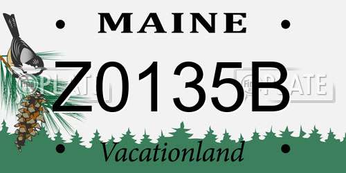 Z0135B Maine License Plate