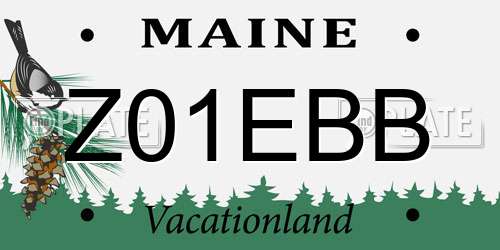 Z01EBB Maine License Plate