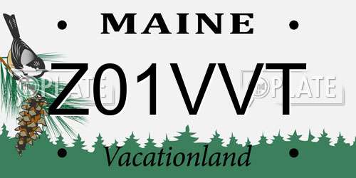 Z01VVT Maine License Plate