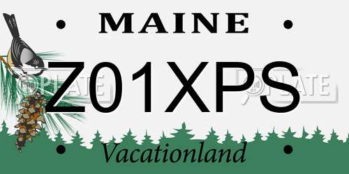 Z01XPS Maine License Plate