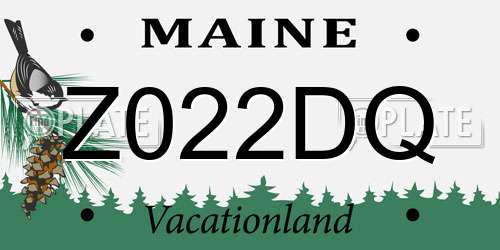 Z022DQ Maine License Plate