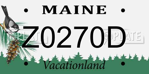 Z0270D Maine License Plate
