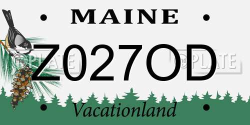 Z027OD Maine License Plate