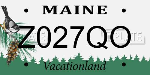 Z027QO Maine License Plate
