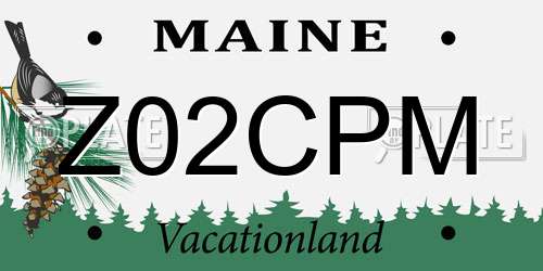 Z02CPM Maine License Plate