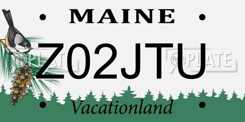 Z02JTU Maine License Plate