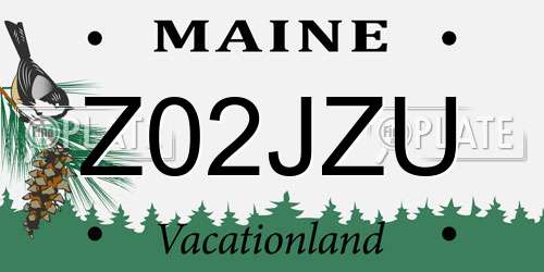 Z02JZU Maine License Plate