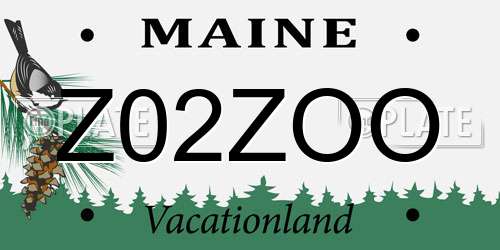 Z02ZOO Maine License Plate