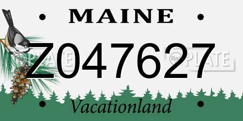 Z047627 Maine License Plate
