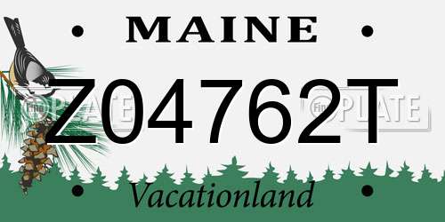 Z04762T Maine License Plate