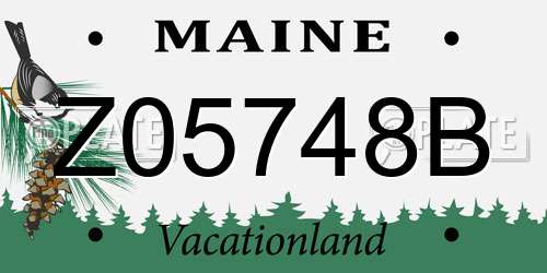 Z05748B Maine License Plate